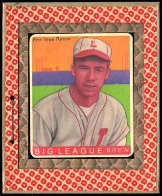 Picture, Helmar Brewing, R319-Helmar Card # 507, Pee Wee REESE (HOF), Yellow sky, blue fence, Louisville Colonels